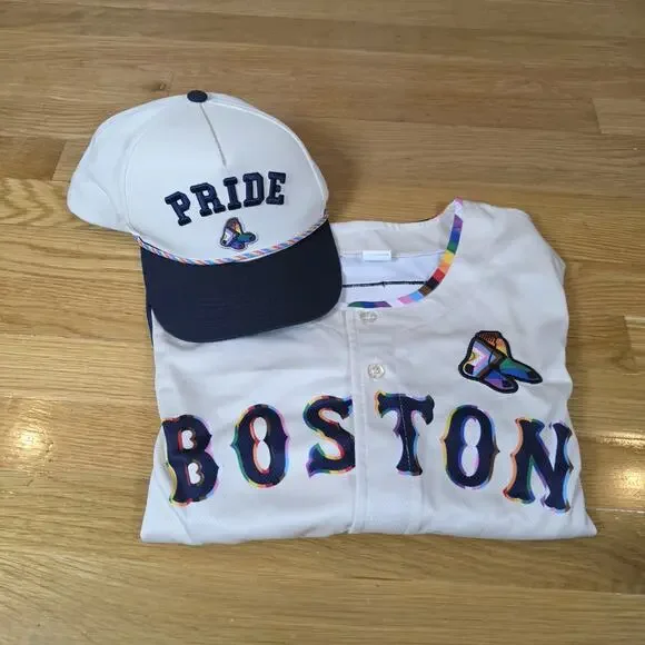 Boston Red Sox 2025 Pride Night SGA Hat Jersey Set Fenway Park Small MLB Rare - Picture 12 of 13
